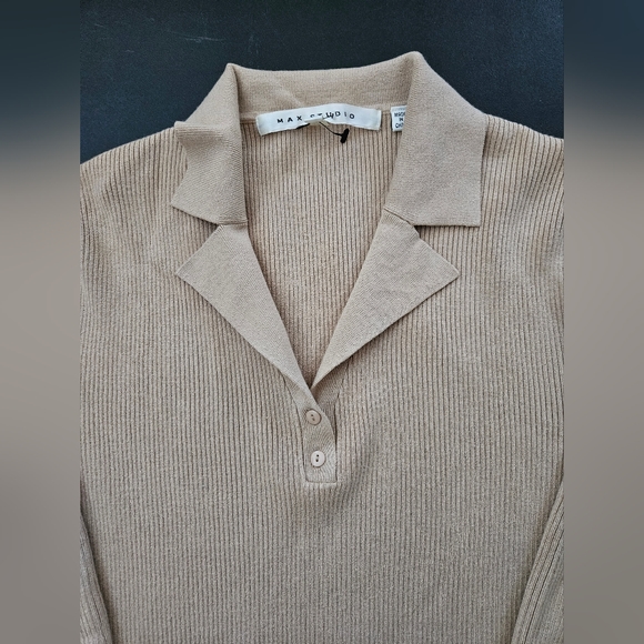NWT - Max Studio Silk Blend Tan Jersey - Size XL - Picture 4 of 8